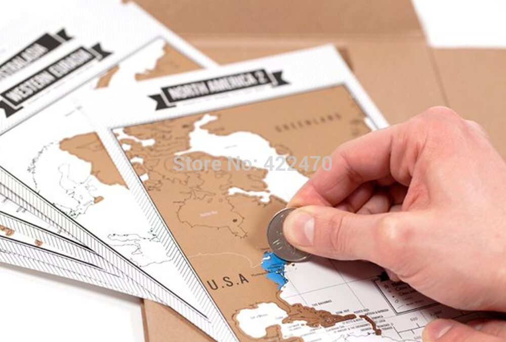 Kras wereld kaart – reizen- bezoeken -weg krassen