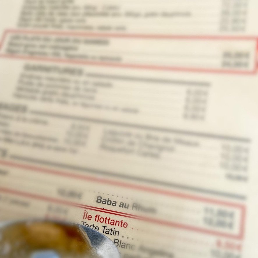 Menukaart van Brasserie Lipp in Parijs