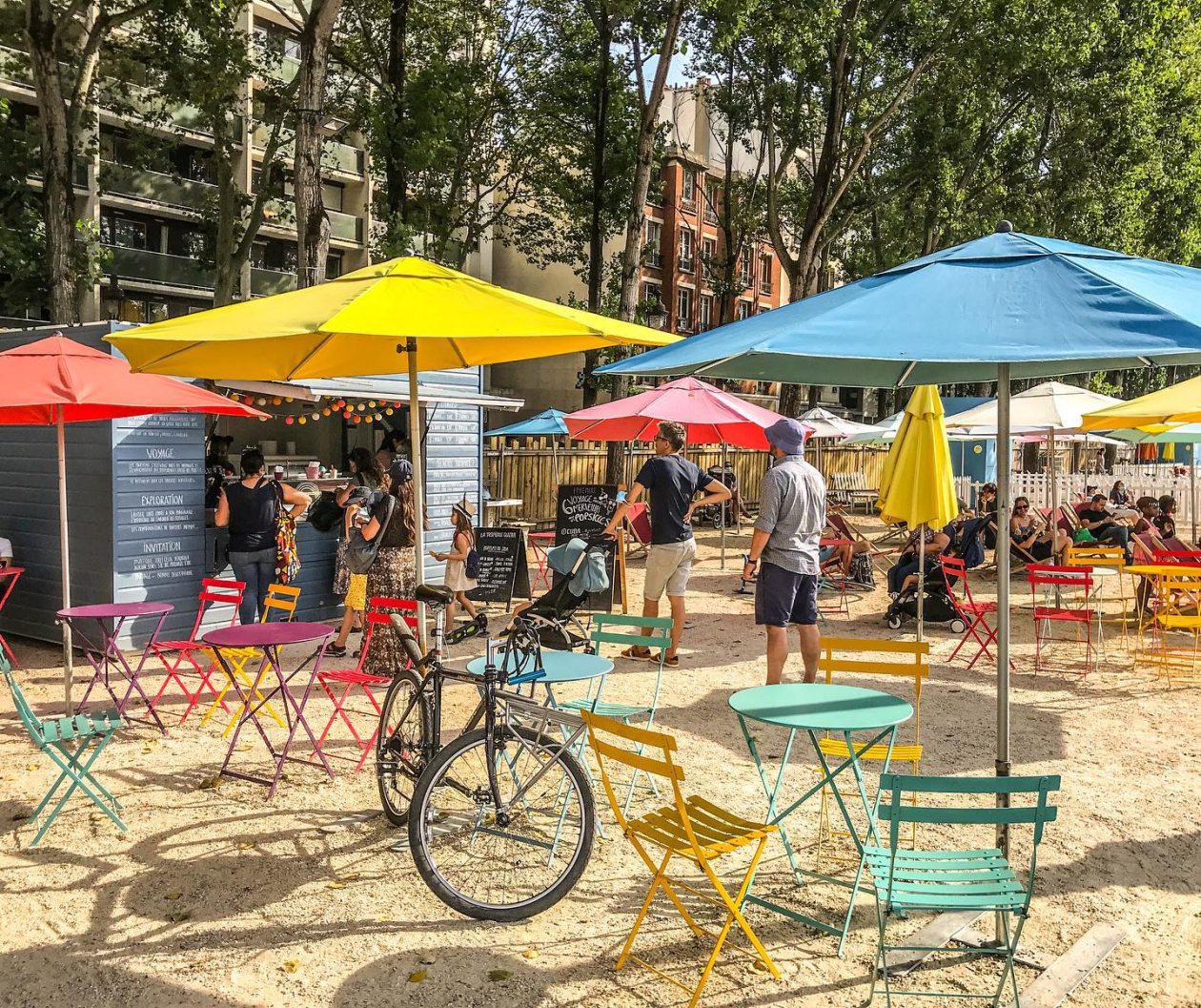 stadsstrand Le Bassin de la villete in Parijs